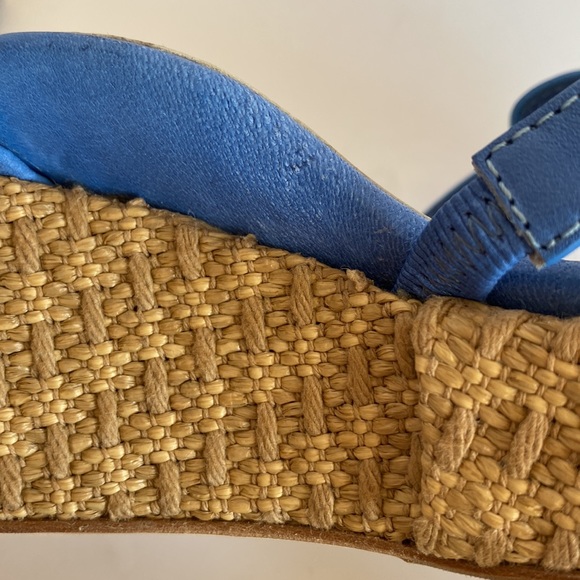 Sarah Flint Mirjana Leather Blue Wedge - Picture 11 of 15